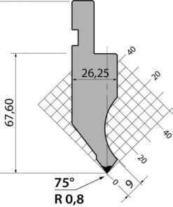 Dao Chấn (AMADA) 75° P.97.75.R08