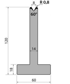 Cối Chữ T (AMADA) 60° TR120.08.60