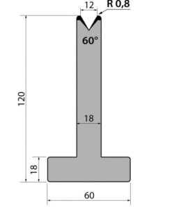 Cối Chữ T (AMADA) 60° TR120.12.60