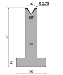 Cối Chữ T (AMADA) 60° T120.16.60