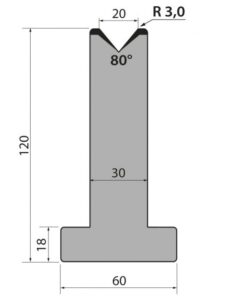 Cối Chữ T (AMADA) 80° T120.20.80