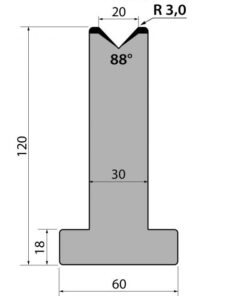 Cối Chữ T (AMADA) 88° T120.20.88