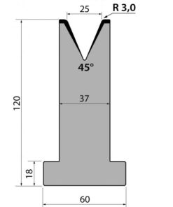 Cối Chữ T (AMADA) 45° T80.25.45