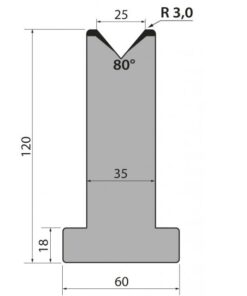 Cối Chữ T (AMADA) 80° T120.25.80