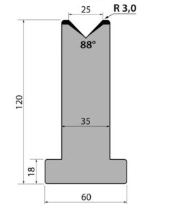 Cối Chữ T (AMADA) 88° T120.25.88