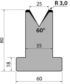 Cối Chữ T (AMADA) 60° T80.25.60